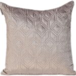 Coussin décoratif Parkland Collection Aleta Taupe velours-0