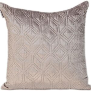 Coussin décoratif Parkland Collection Aleta Taupe velours-0