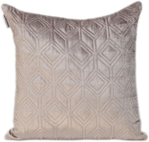 Coussin décoratif Parkland Collection Aleta Taupe velours-0