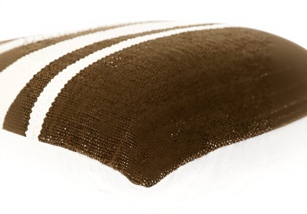 Coussin carré marron rayé Parkland Collection coton durable