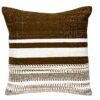 Coussin carré marron rayé Parkland Collection coton durable