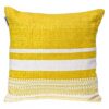 Coussin carré rayé jaune Parkland Collection coton lavable