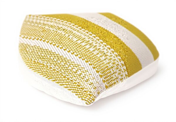 Coussin carré rayé jaune Parkland Collection coton lavable