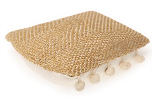 Coussin carré tissé beige Parkland Collection 45,7 cm