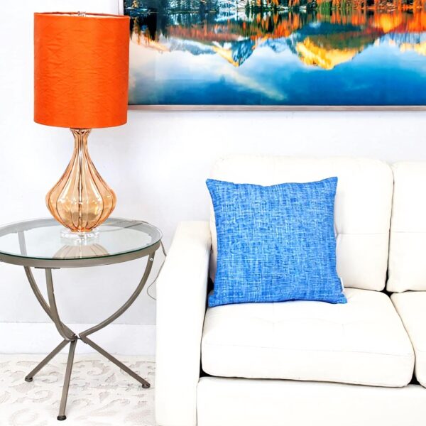 Coussin carré tissé bleu Parkland Collection décoration