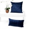 Coussin décoratif Parkland Collection velours touffeté bleu
