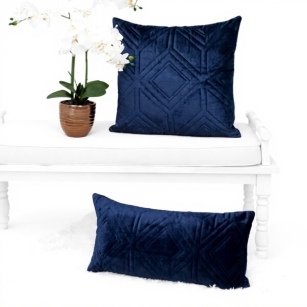 Coussin décoratif Parkland Collection velours touffeté bleu