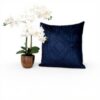 Coussin décoratif Parkland Collection velours touffeté bleu