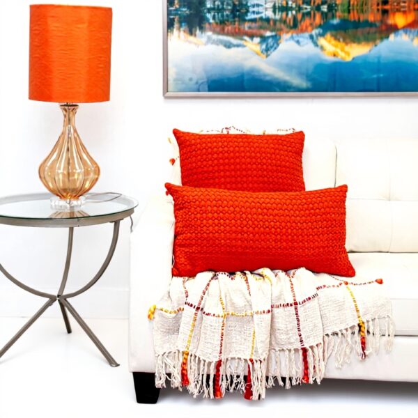 Coussin rectangulaire orange Parkland Collection coton