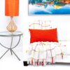 Coussin rectangulaire orange Parkland Collection coton