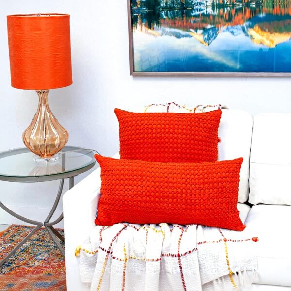 Coussin rectangulaire orange Parkland Collection coton