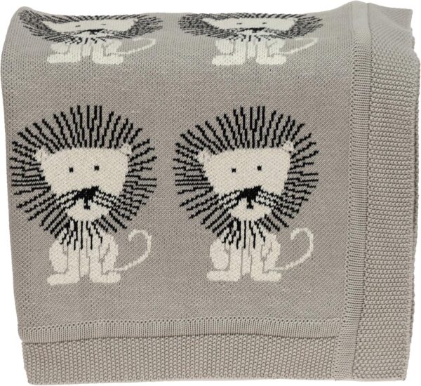 Couverture bébé Parkland Collection tricotée coton gris-2