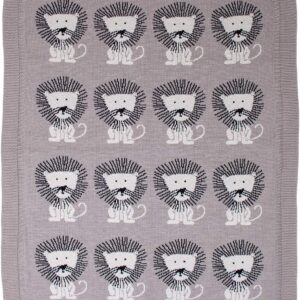 Couverture bébé Parkland Collection tricotée coton gris-0