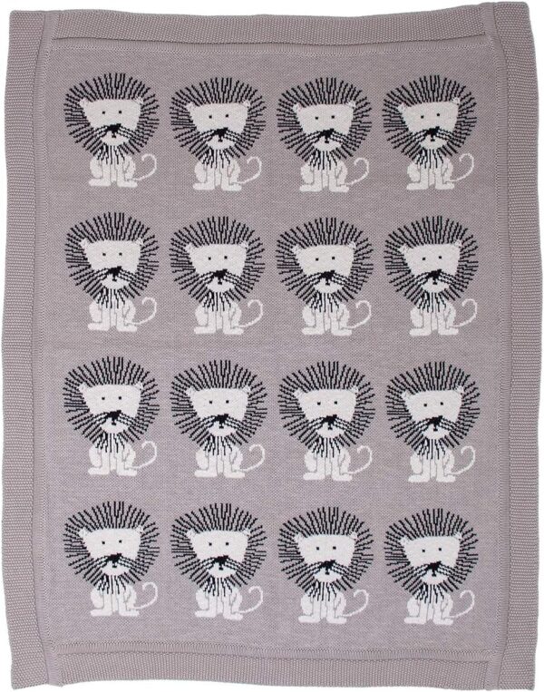 Couverture bébé Parkland Collection tricotée coton gris-0