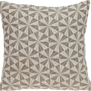 Coussin beige Parkland Collection coton motif géométrique-0