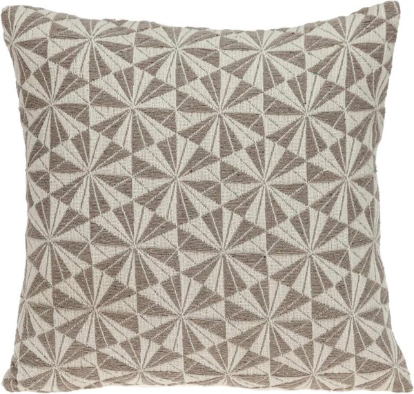 Coussin beige Parkland Collection coton motif géométrique-0