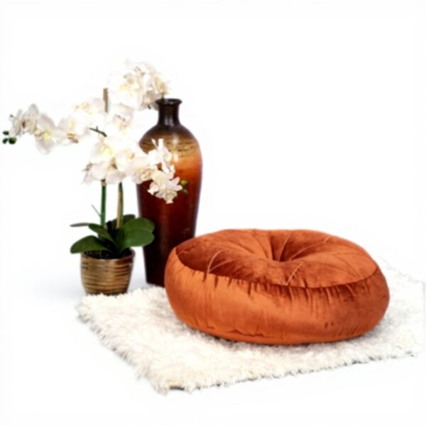 Coussin de sol Parkland Collection Orange Brûlé velours