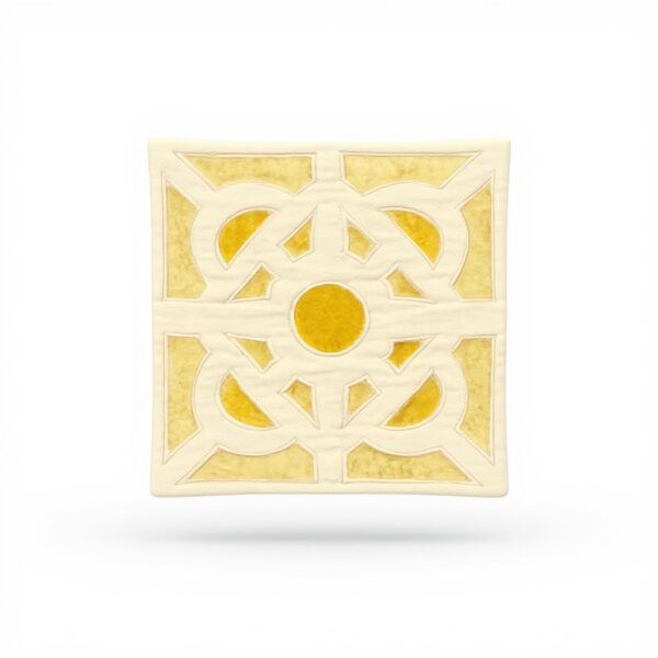 Coussin décoratif Parkland Collection velours ethnique jaune