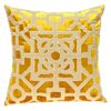Coussin décoratif Parkland Collection velours ethnique jaune