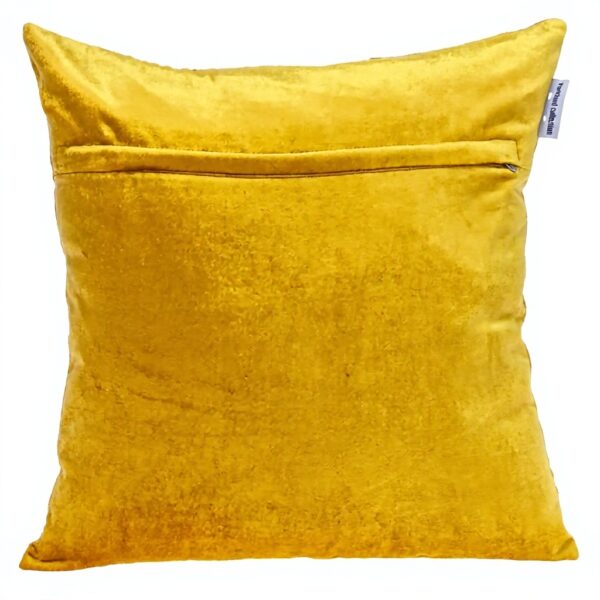 Coussin décoratif Parkland Collection velours ethnique jaune