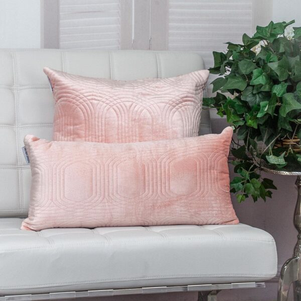Coussin décoratif Parkland Collection velours touffeté rose-6