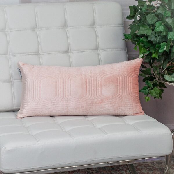 Coussin décoratif Parkland Collection velours touffeté rose-5