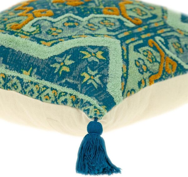 Coussin décoratif Parkland Collection Bleu Sarcelle coton-3
