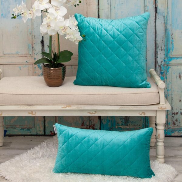 Coussin décoratif Parkland Collection Aqua velours touffeté-6
