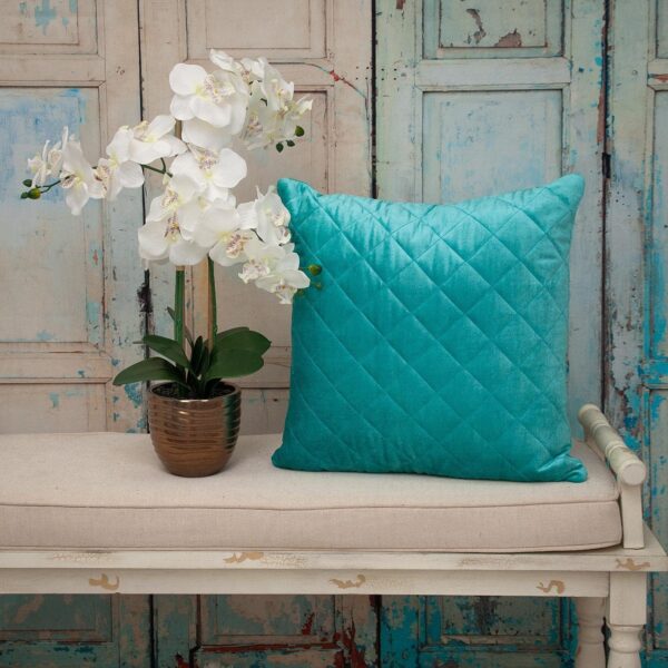 Coussin décoratif Parkland Collection Aqua velours touffeté-5