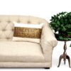 Coussin beige Parkland Collection brodé perles paillettes