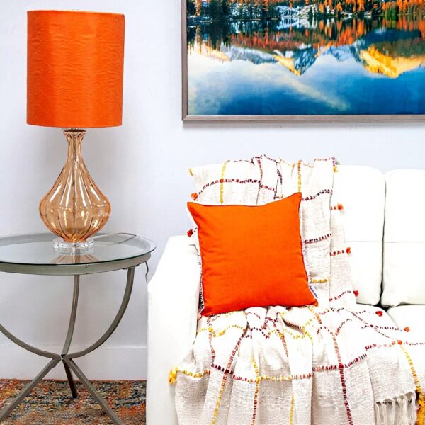 Coussin carré orange Parkland Collection coton lavable