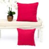 Coussin carré rose Parkland Collection coton durable