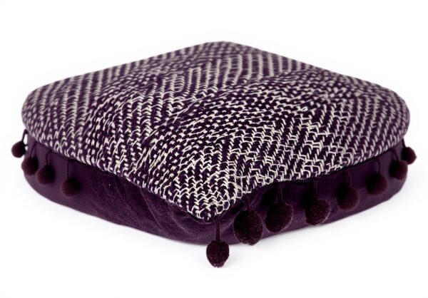 Coussin carré violet Parkland Collection coton lavable 45,7