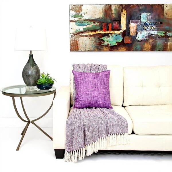 Coussin violet tissé Parkland Collection 45,7 cm carré