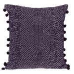 Coussin carré violet Parkland Collection coton lavable 45,7