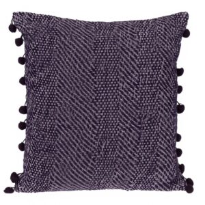 Coussin carré violet Parkland Collection coton lavable 45,7