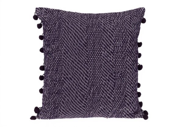 Coussin carré violet Parkland Collection coton lavable 45,7