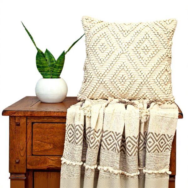 Coussin géométrique blanc cassé Parkland Collection