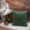Coussin décoratif Parkland Collection Zoe vert velours-5