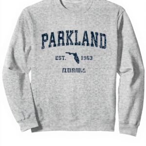 Sweatshirt Parkland Florida vintage sport bleu marine cadeau