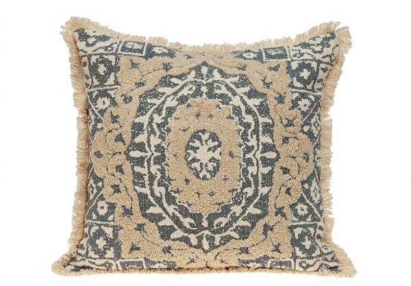 Coussin décoratif Parkland Collection Beige coton franges