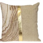 Coussin carré beige rayures Parkland Collection décoration