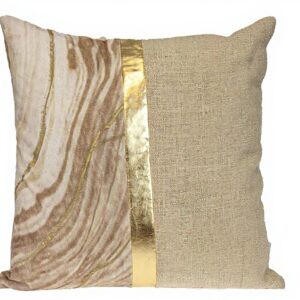 Coussin carré beige rayures Parkland Collection décoration