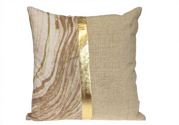 Coussin carré beige rayures Parkland Collection décoration