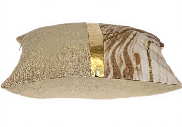 Coussin carré beige rayures Parkland Collection décoration