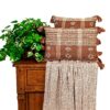 Coussin carré marron tribal Parkland Collection coton