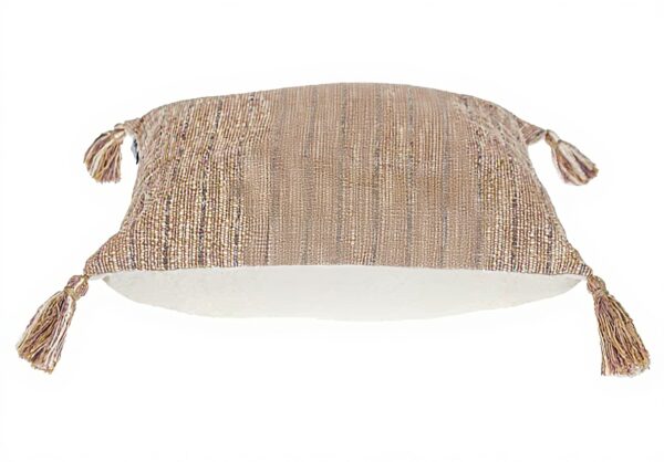 Coussin carré rayures marron Parkland Collection coton