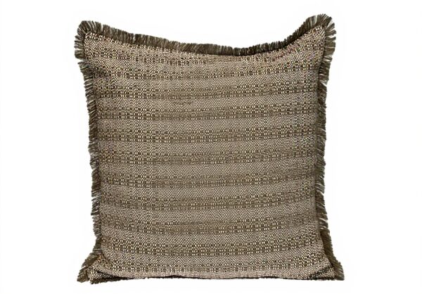 Coussin carré rayures vert Parkland Collection coton housse