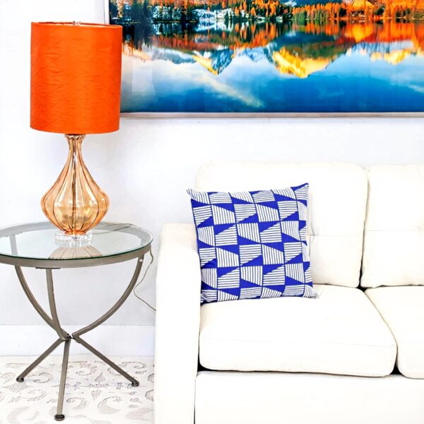 Coussin géométrique bleu Parkland Collection décoration