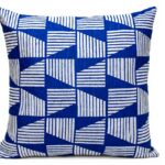 Coussin géométrique bleu Parkland Collection décoration